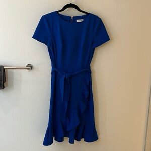 Calvin Klein royal blue ruffle dress size 6